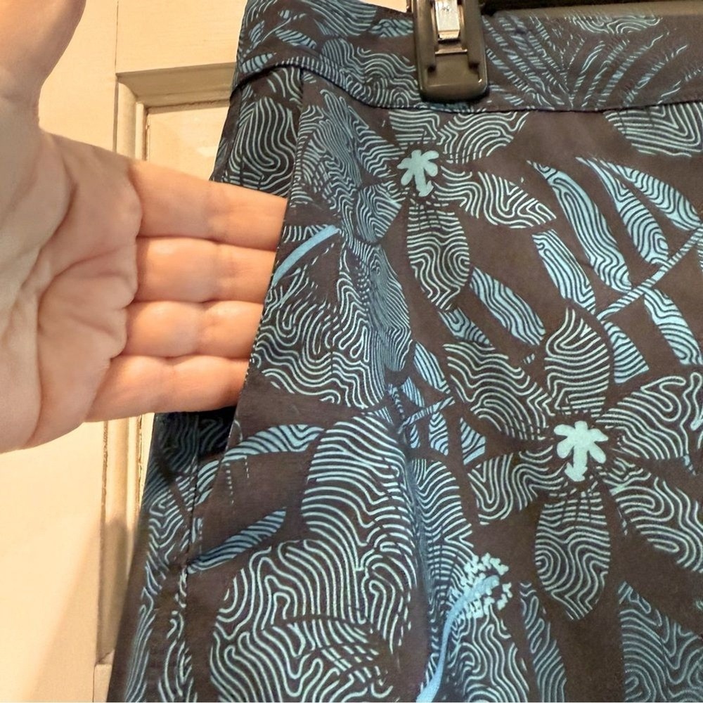 Ripskirt Hawaii Womens XL Blue Floral Hibiscus Leaf Print Quick Dry Wrap Skirt - Picture 3 of 6